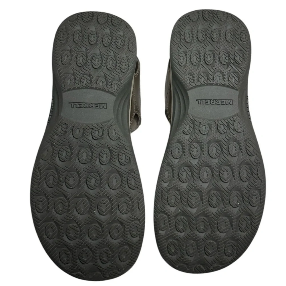 Merrell Tideriser Luna Leather Adjustable T-Strap Brindle Thong Sandals Size 10 - Picture 14 of 15